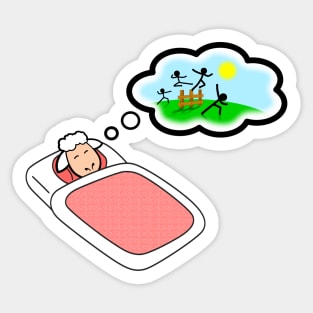 Sheep Counting Humans Sticker